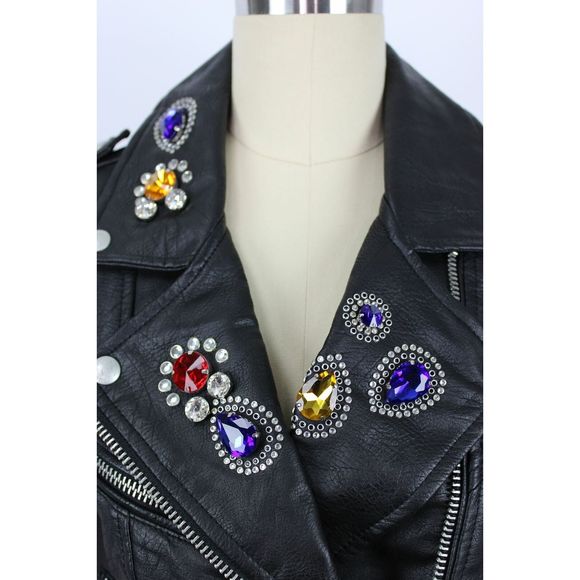 BlankNYC Gold Digger Jewel Moto Jacket XS NWT $188 - Picture 7 of 12